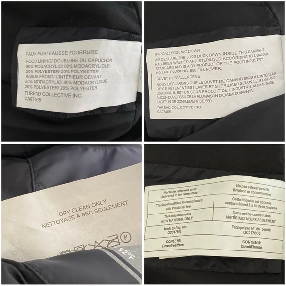 PAJAR CANADA cece black faux fur lined hood zip up long down feather jacket - Picture 11 of 13